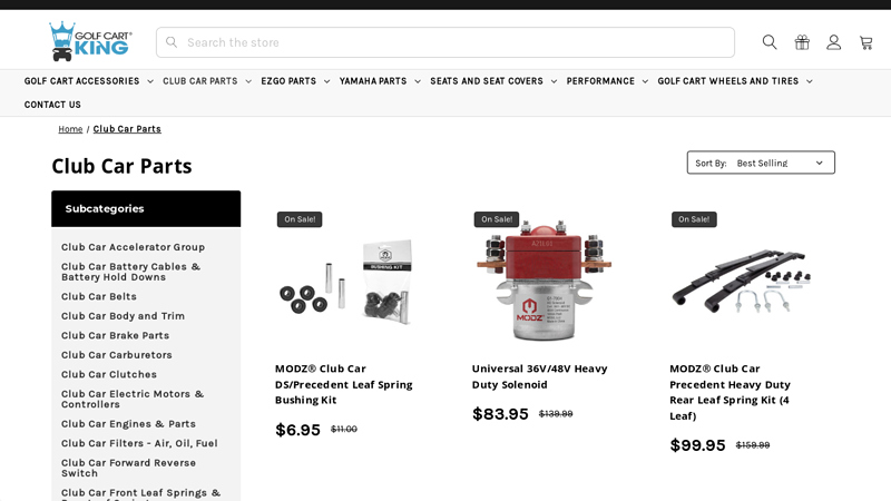 Shop Club Car Parts and Accessories Online at Golf Cart King club car parts online