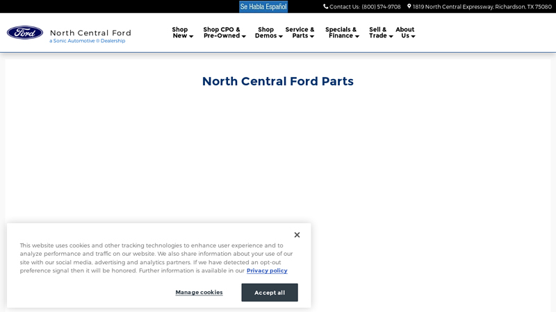 Shop Ford Parts at North Central Ford ford dealership parts