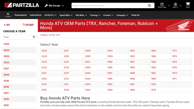 Shop Genuine Honda ATV Parts honda atv parts near me