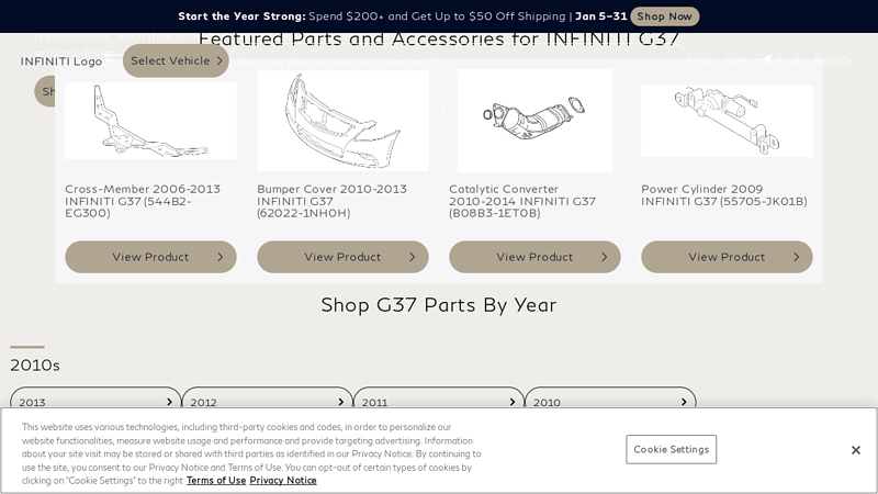 Shop Genuine OEM INFINITI G37 Parts & Accessories g37 car parts