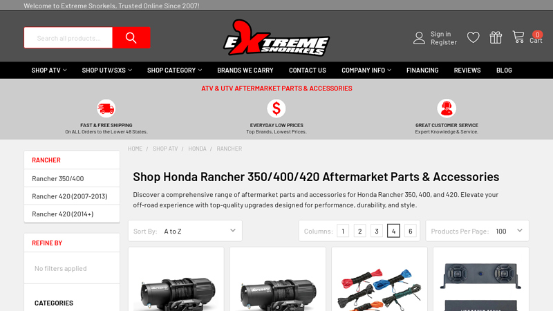 Shop Honda Rancher 350/400/420 Aftermarket Parts & Accessories honda atv aftermarket parts