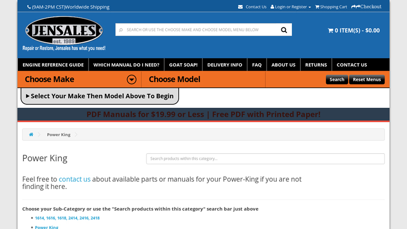 Shop our selection of Power power king tractor parts