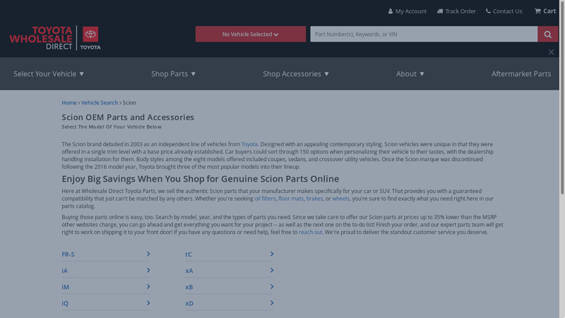 Shop Scion Parts Online scion tc car parts