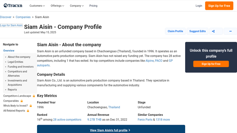 Siam Aisin siam motor parts and accessory