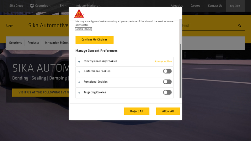 Sika Automotive painted car body parts