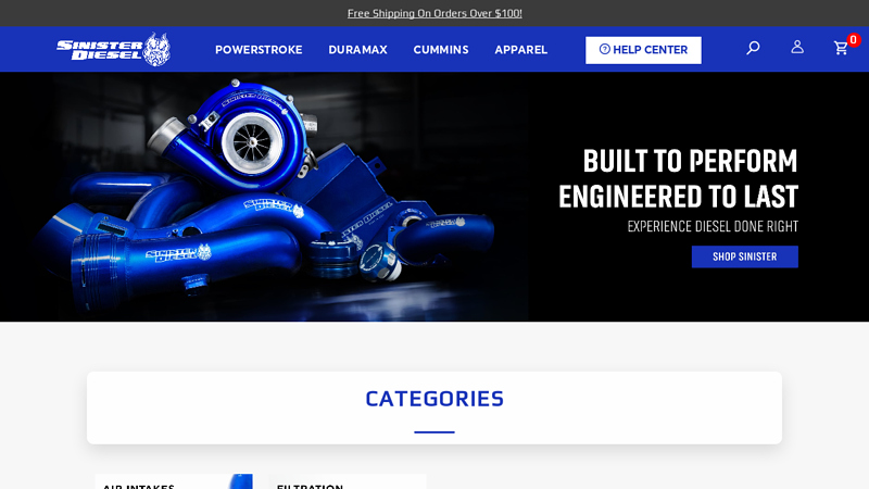 Sinister Diesel best diesel truck parts website