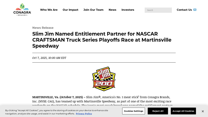 Slim Jim Named Entitlement Partner for NASCAR CRAFTSMAN ... advance auto parts martinsville va