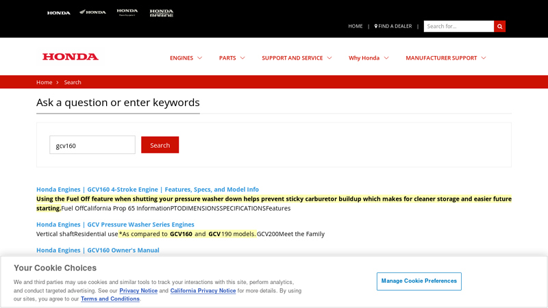 Small Engine Models, Manuals, Parts, & Resources honda gcv160 pressure washer parts