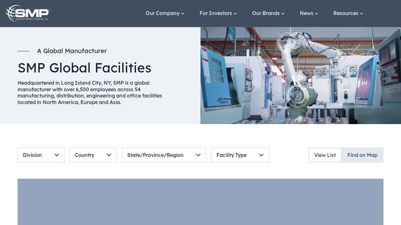 SMP Global Facilities factory motor parts kansas city