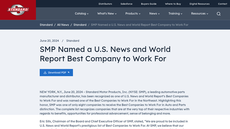 SMP Named a U.S. News and World Report Company to Work ... advance auto parts gaylord