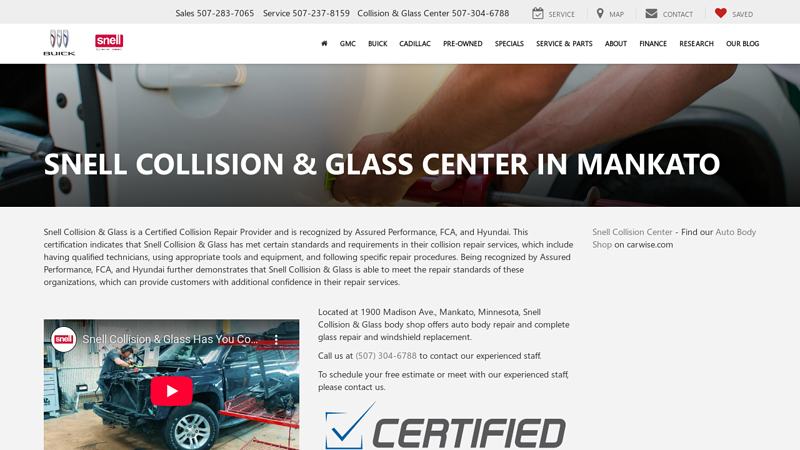 Snell Collision & Glass Center car parts mankato