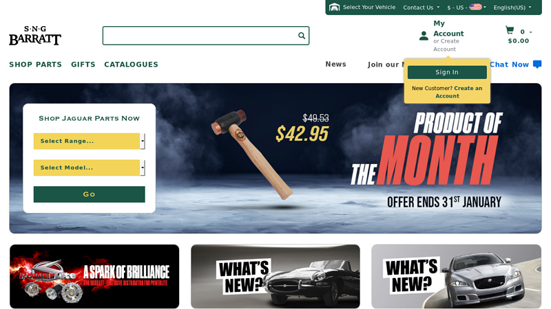SNG Barratt USA jag car parts