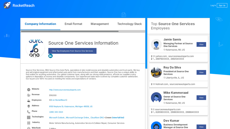 Source One Services Information surplus obsolete auto parts michigan