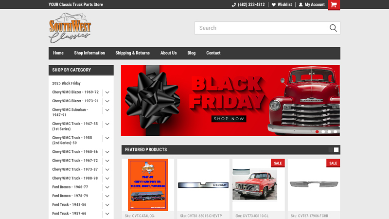 Southwest Classics classic car parts of america