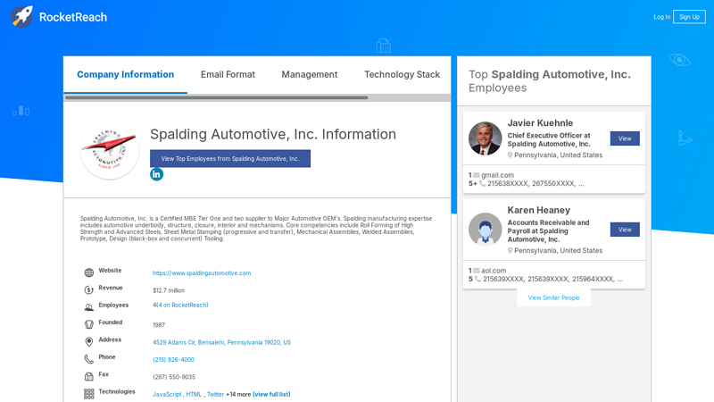 Spalding Automotive, Inc. Information spalding car parts