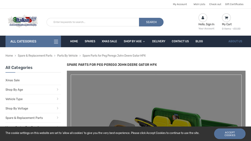 Spare Parts for Peg Perego John Deere Gator HPX peg perego john deere tractor parts