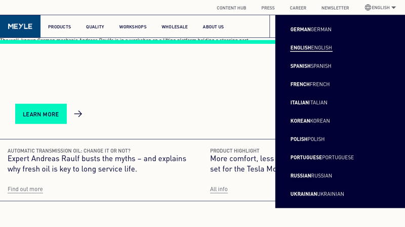 Spare parts from MEYLE miele auto parts