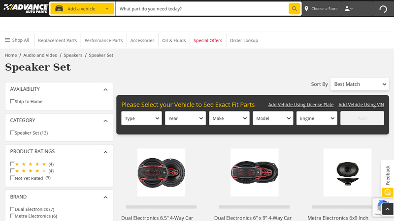 Speaker Set advance auto parts beverly ohio