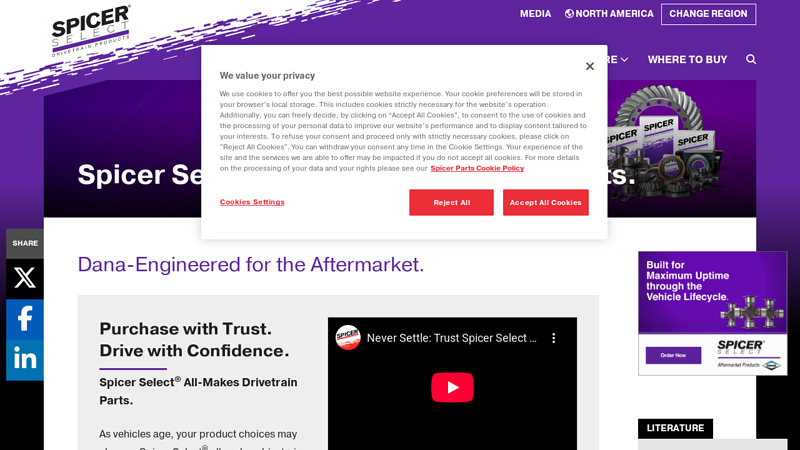 Spicer Select All 10/4 truck parts