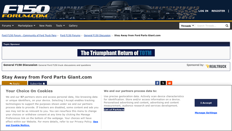 Stay Away from Ford Parts Giant.com ford f150 parts catalog free