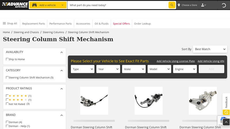 Steering Column Shift Mechanism advance auto parts hartwell ga