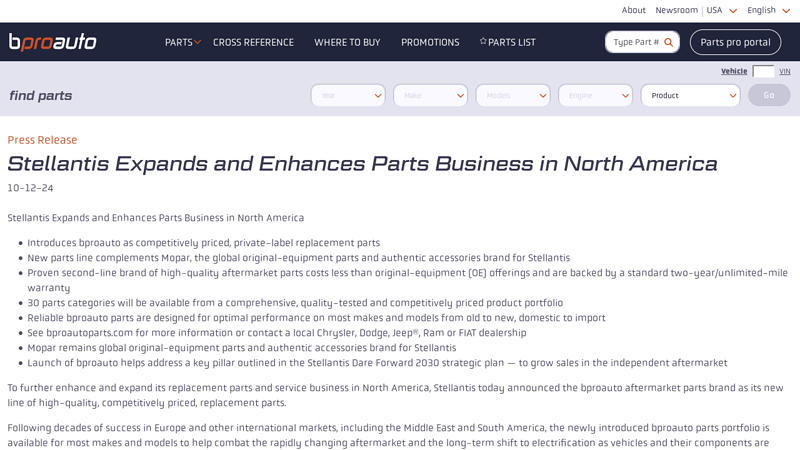 Stellantis Expands and Enhances Parts Business in North America parts pro advance auto