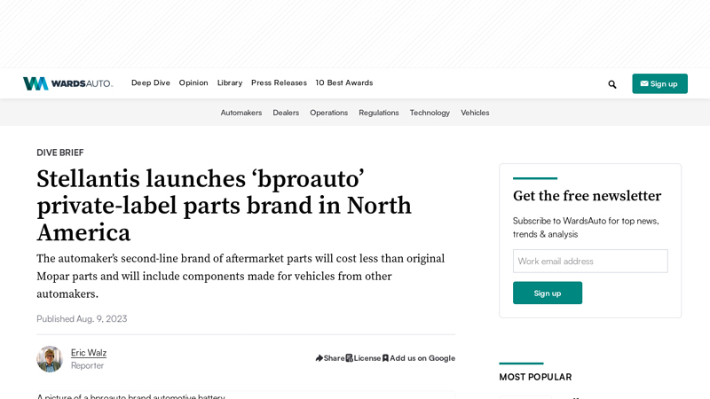 Stellantis launches 'bproauto' private b auto parts