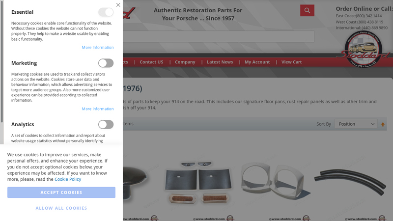 Stoddard Porsche 914 Parts and Restoration Supplies. porsche 914 parts car