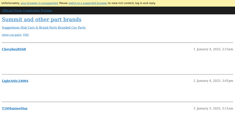 Summit and other part brands summit car parts