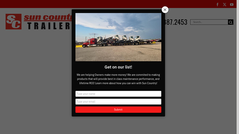 SunCountry Trailers car hauler parts