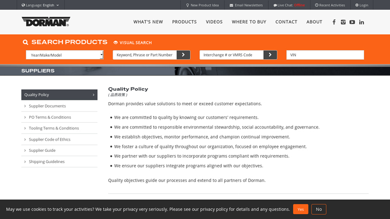 Supplier auto parts outlet philadelphia