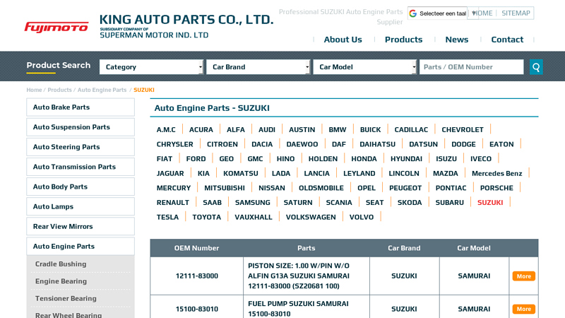 SUZUKI Auto Engine Parts Supplier suzuki samurai auto parts