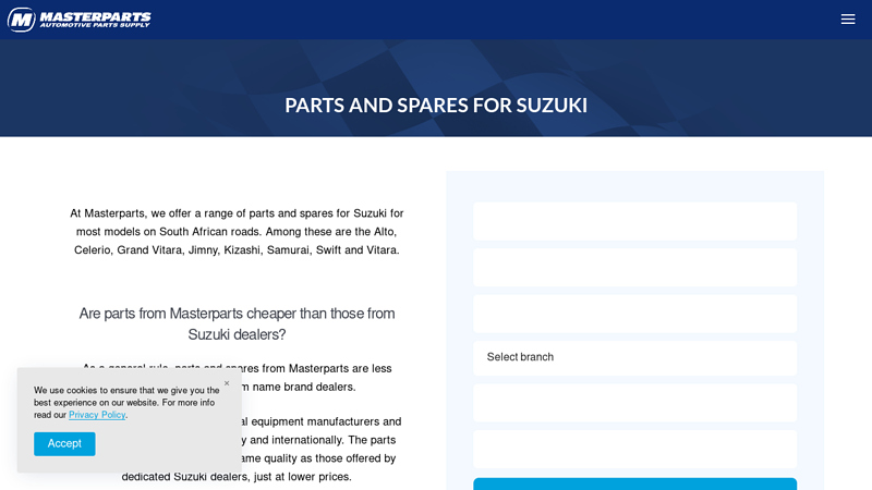 Suzuki Parts and Spares suzuki sx4 car parts