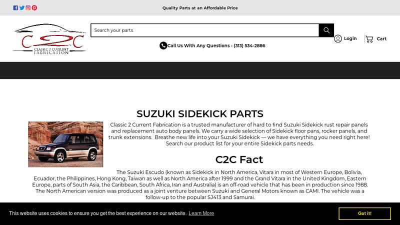 Suzuki Sidekick Parts suzuki sidekick auto parts