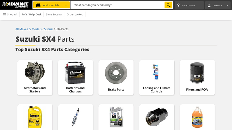 Suzuki SX4 Parts suzuki sx4 car parts