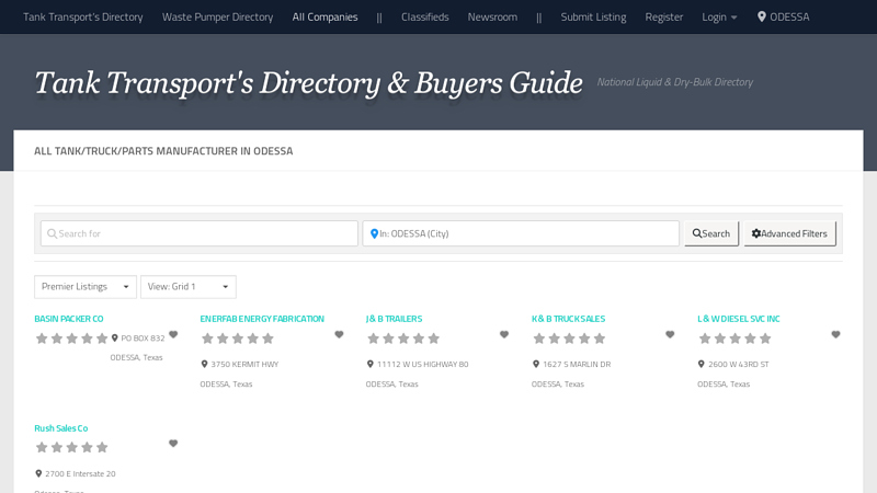 Tank/Truck/Parts Manufacturer » Tank Transport's Directory ... truck parts odessa tx