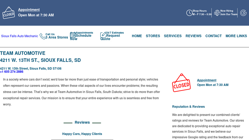 Team Automotive 4211 W. 13th St., Sioux Falls, SD Auto Parts auto parts store sioux falls