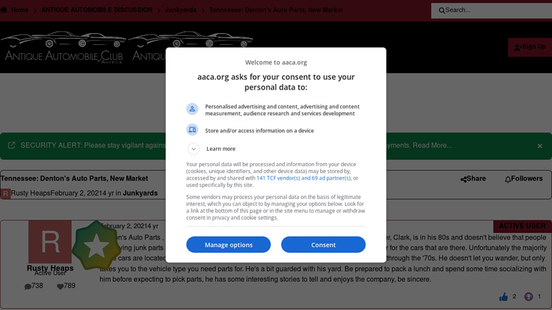 Tennessee: Denton's Auto Parts, New Market market street used auto parts