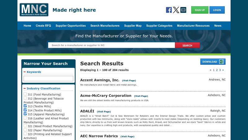 Textiles and Apparel advance auto parts rutherfordton north carolina