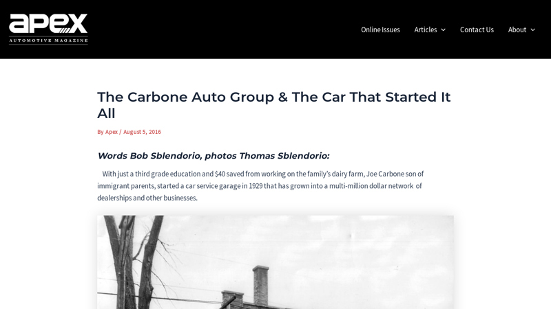 The Carbone Auto Group & The Car That Started It All carbones auto parts & sales