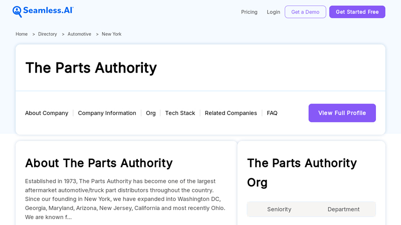 The Parts Authority Staff Directory, Phone & Corp Office car parts authority