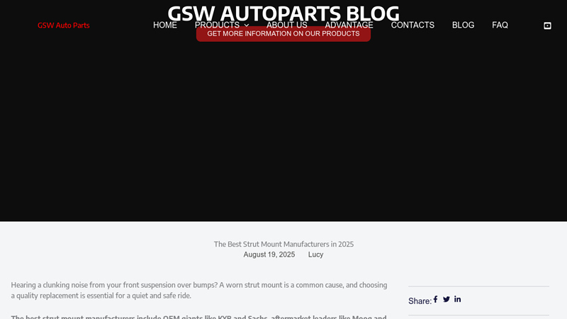 The  Strut Mount Manufacturers In 2025 strut car part