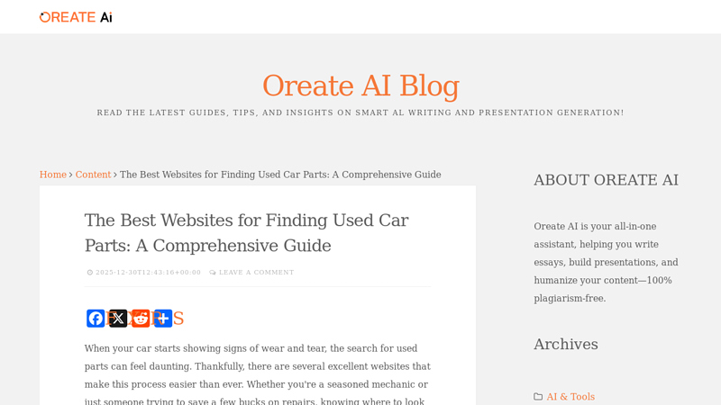 The  Websites for Finding Used Car Parts used auto parts usa