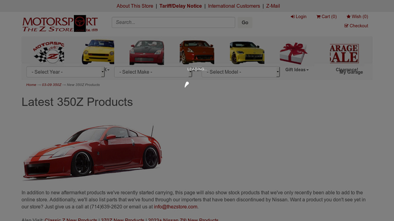 The Z Store 350z car parts