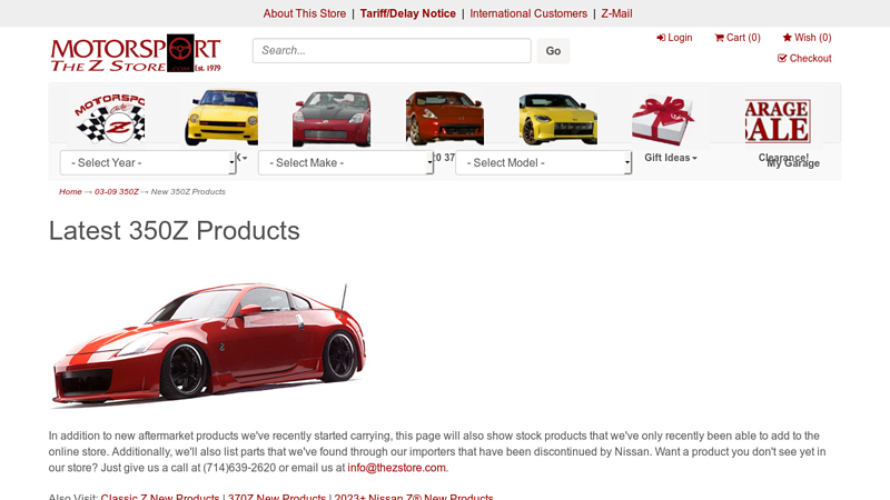 The Z Store 350z auto parts