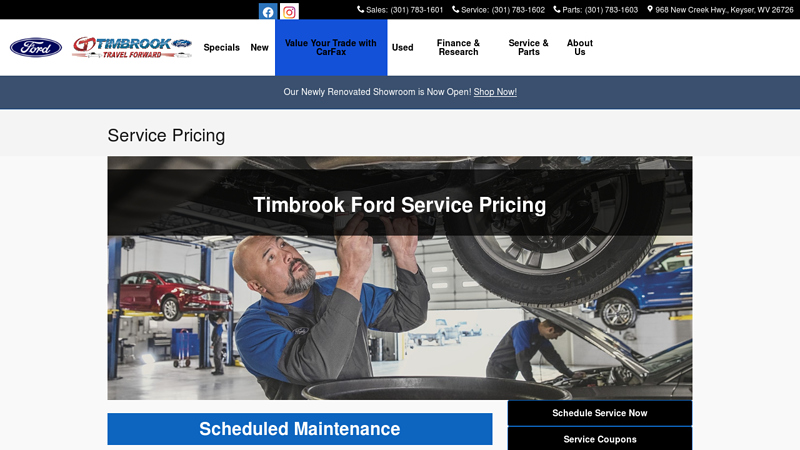 Timbrook Ford Service Pricing ford service part pricing