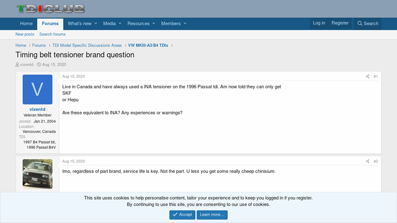Timing belt tensioner brand question tensioner car part