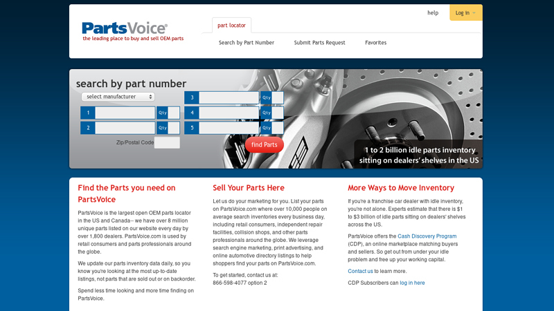 to the PartsVoice Parts Locator car parts identifier