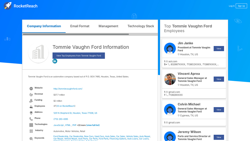 Tommie Vaughn Ford Information tommie vaughn ford parts