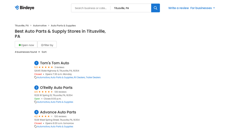 Top Auto Parts & Supplies Companies in Titusville, PA titusville pa auto parts store